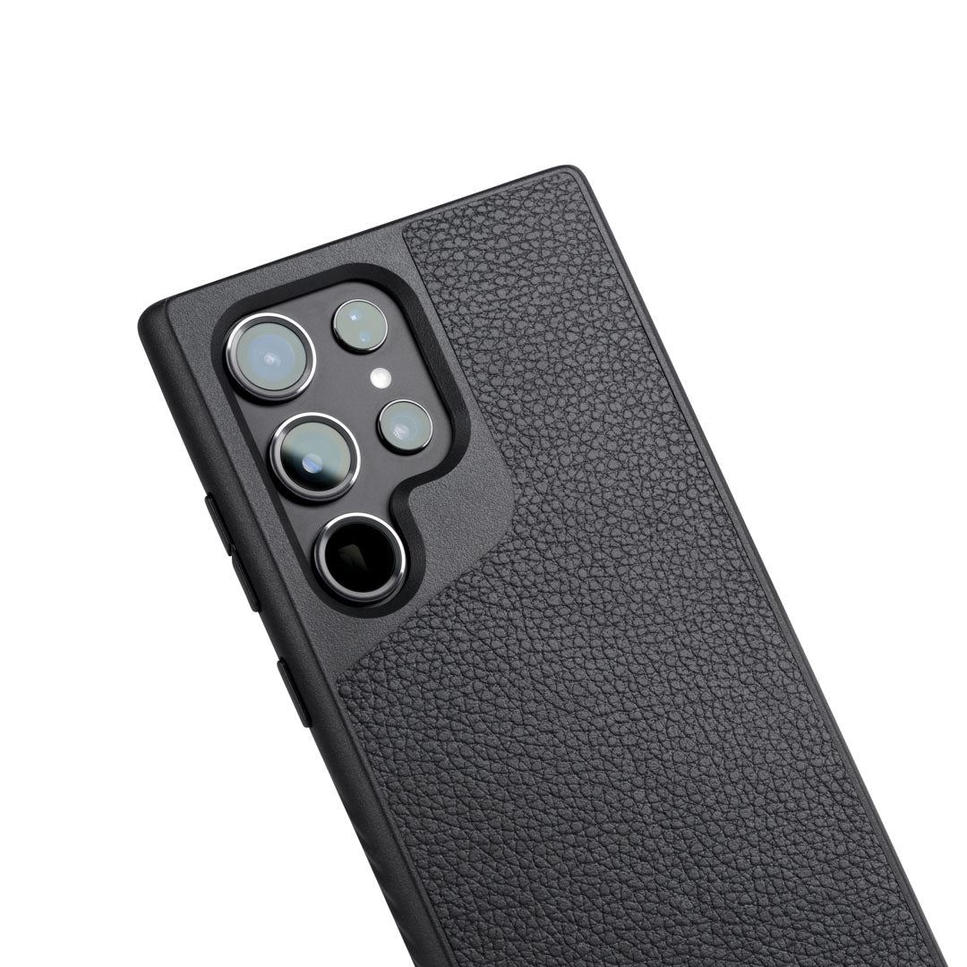 Compatible Black Leather Phone Case