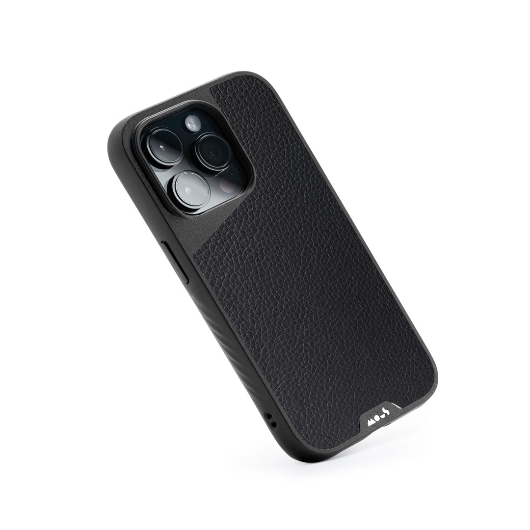Compatible Black Leather Phone Case