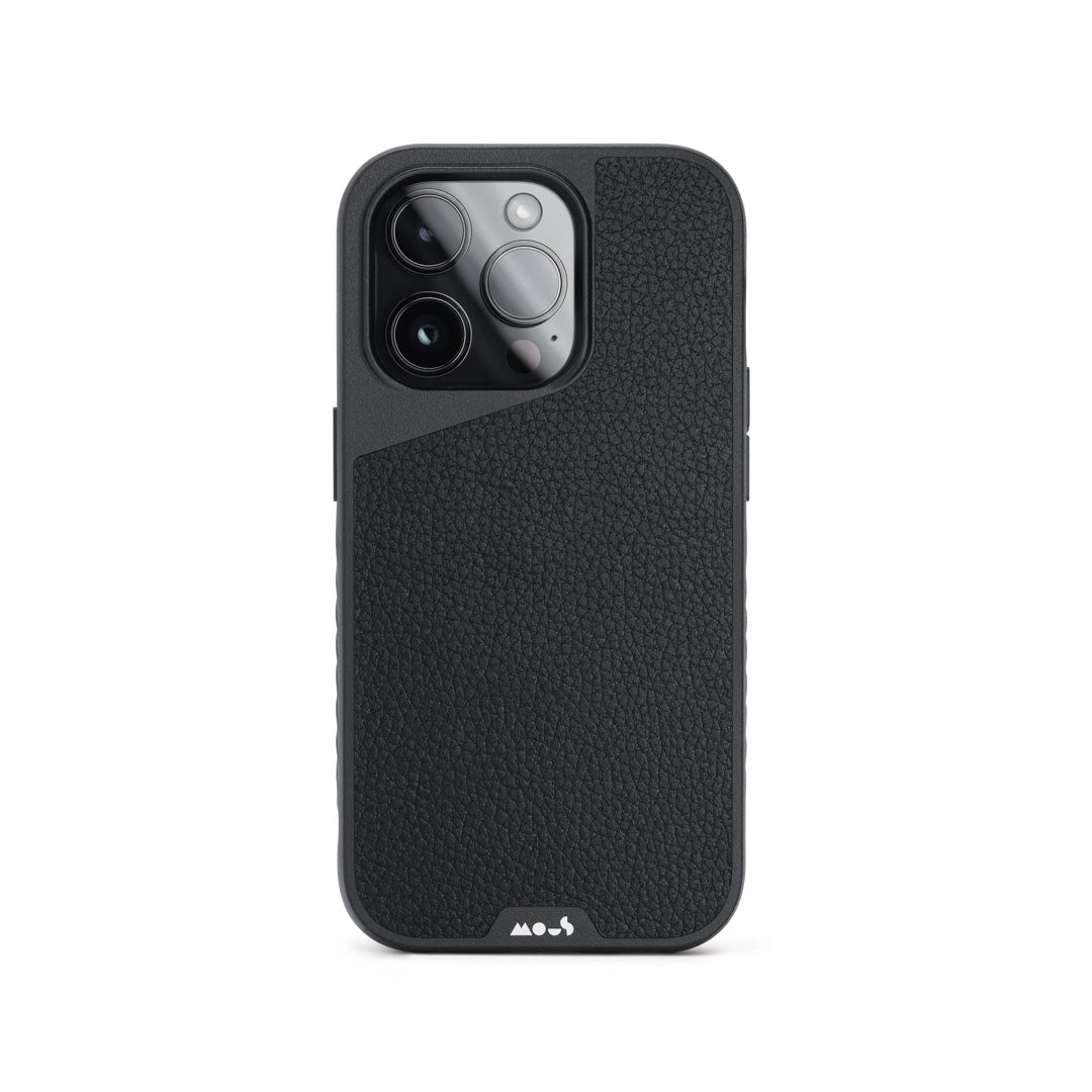Compatible Black Leather Phone Case