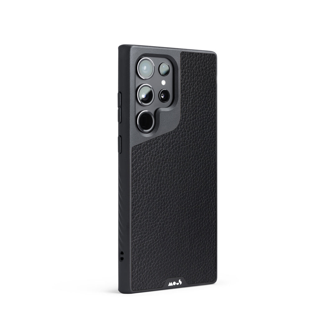 Compatible Black Leather Phone Case