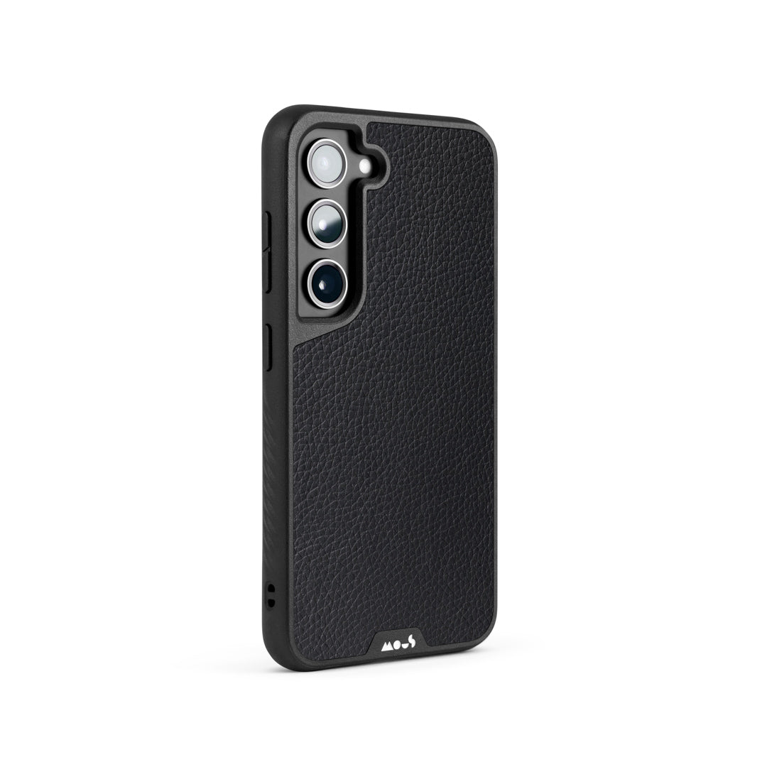 Compatible Black Leather Phone Case