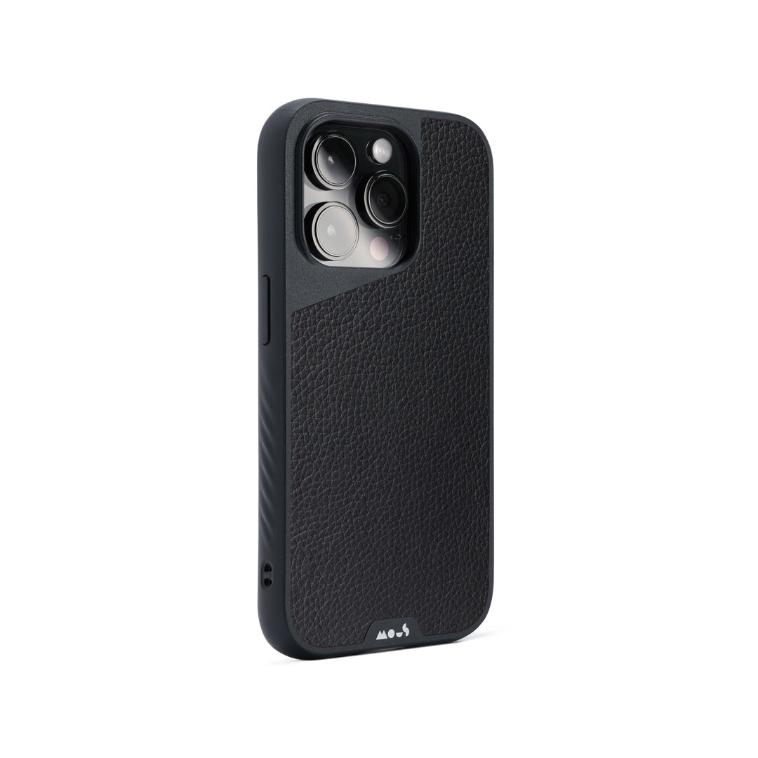 Compatible Black Leather Phone Case