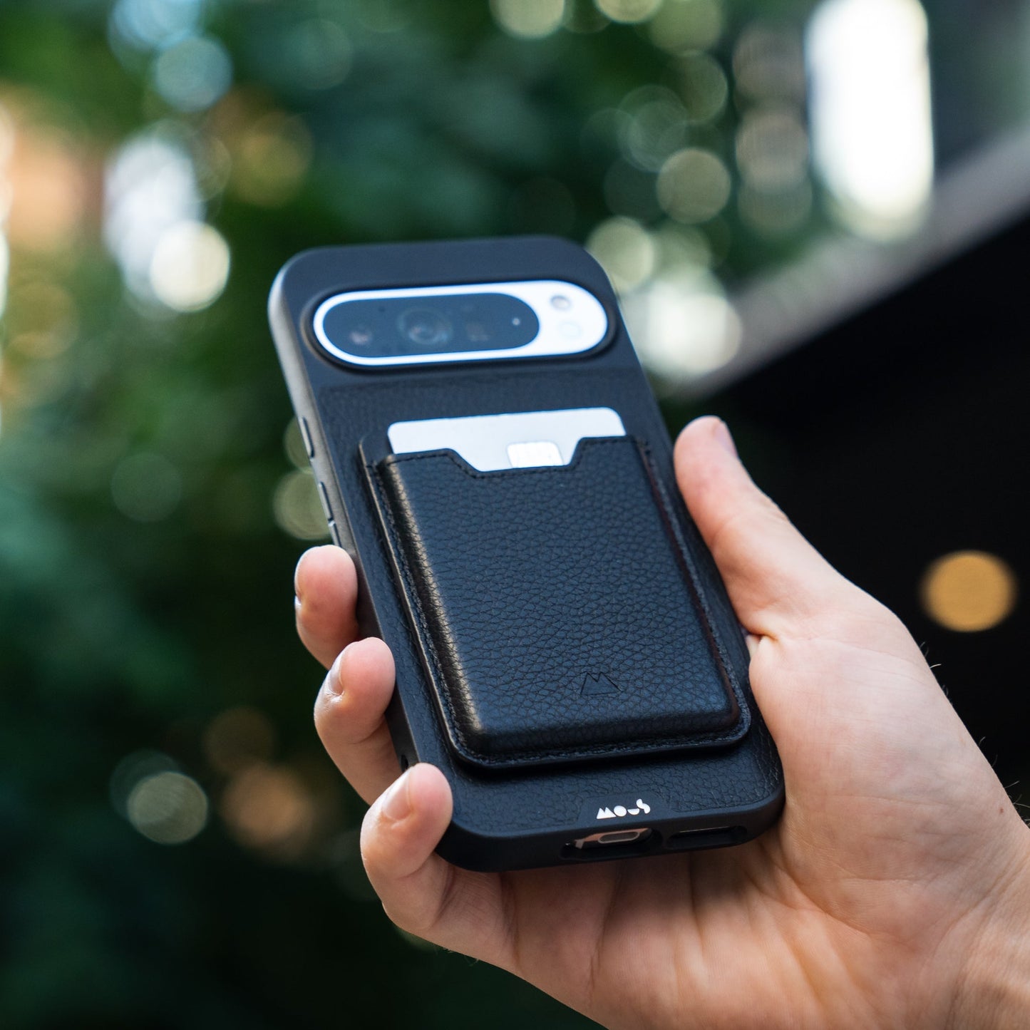 Compatible Black Leather Phone Case