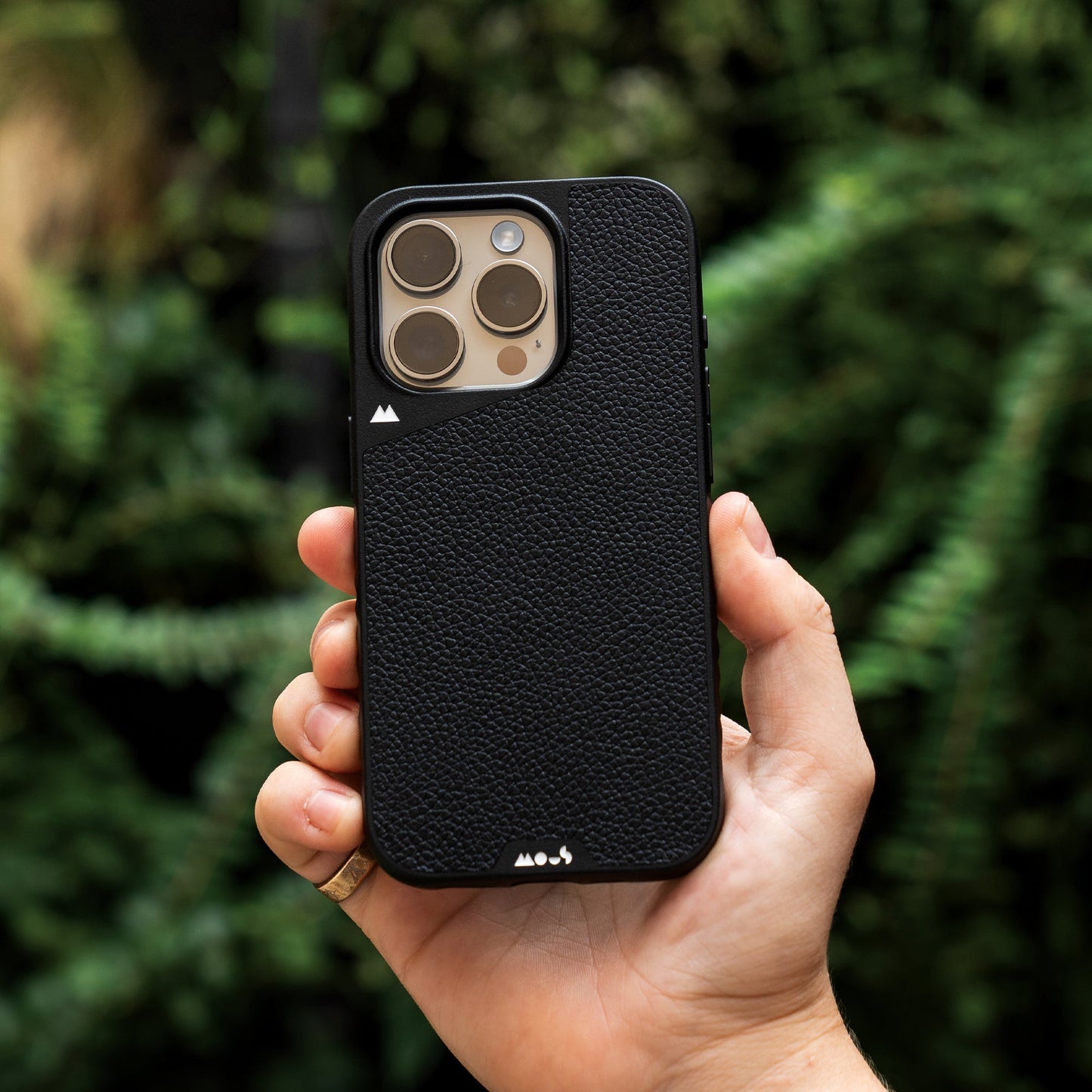 Compatible Black Leather Phone Case