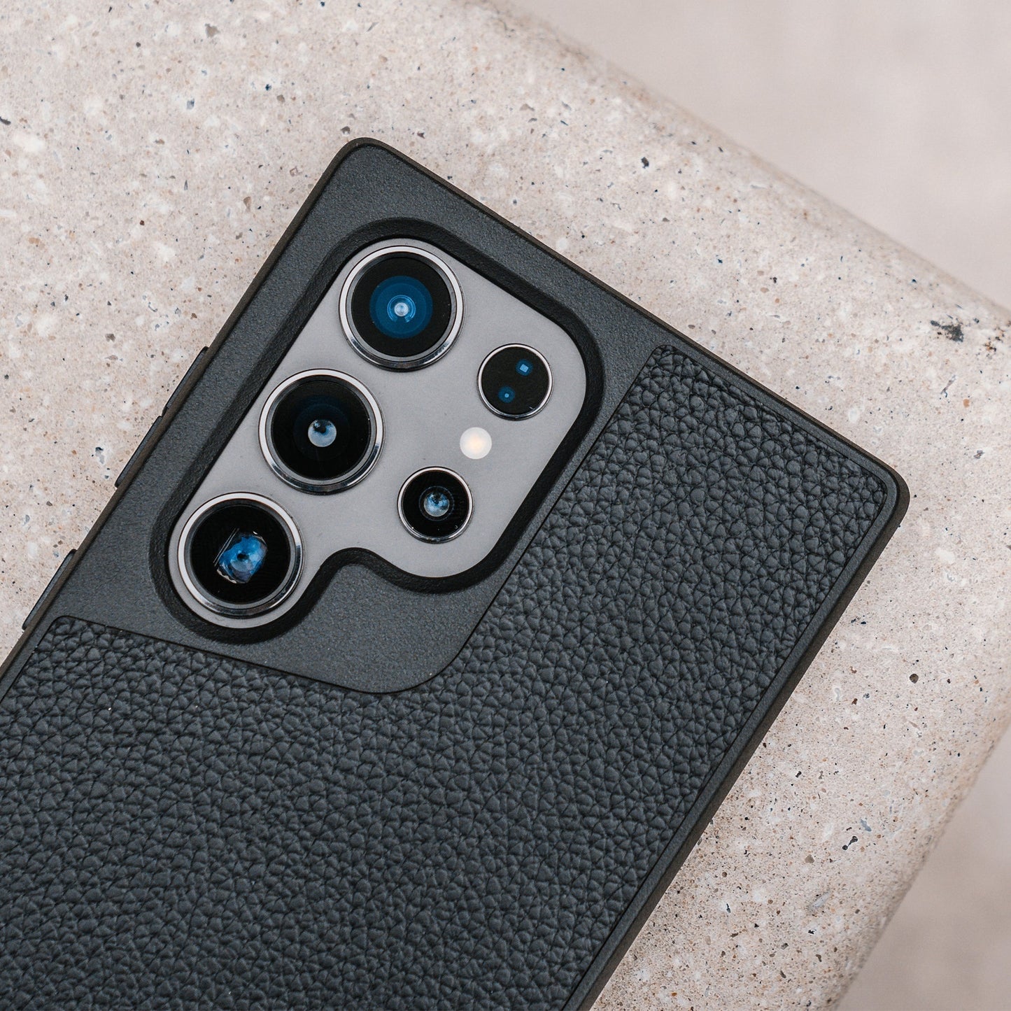 Compatible Black Leather Phone Case