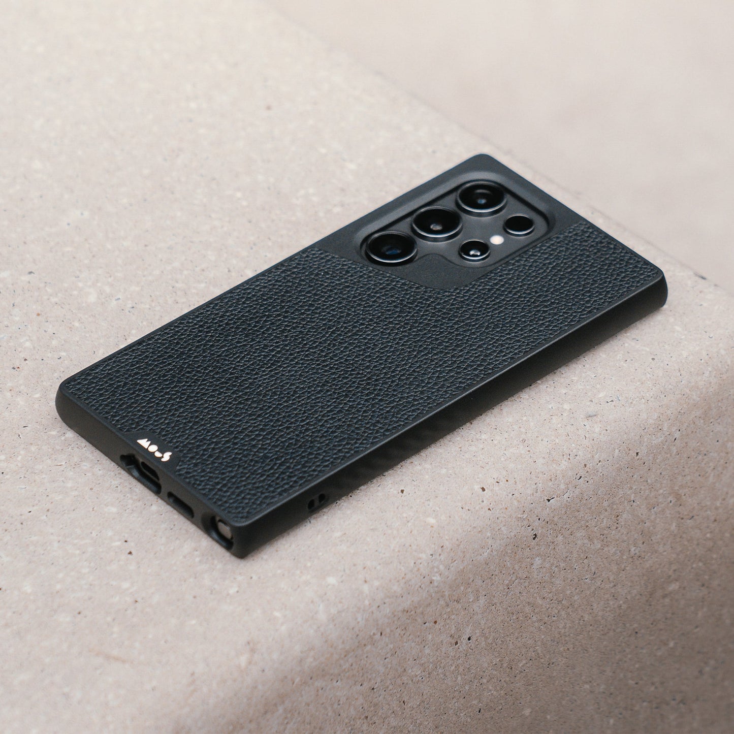Compatible Black Leather Phone Case