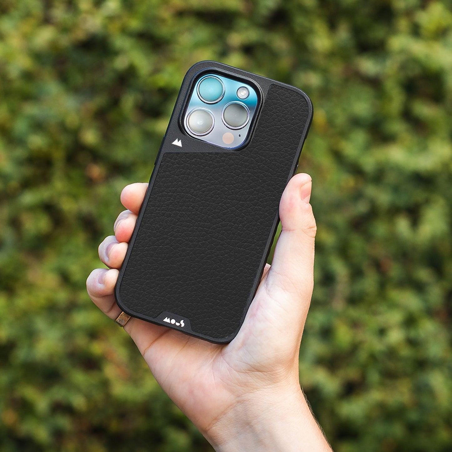 Compatible Black Leather Phone Case