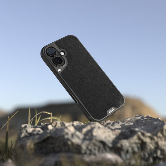 Compatible Black Leather Phone Case with Camera Control Button