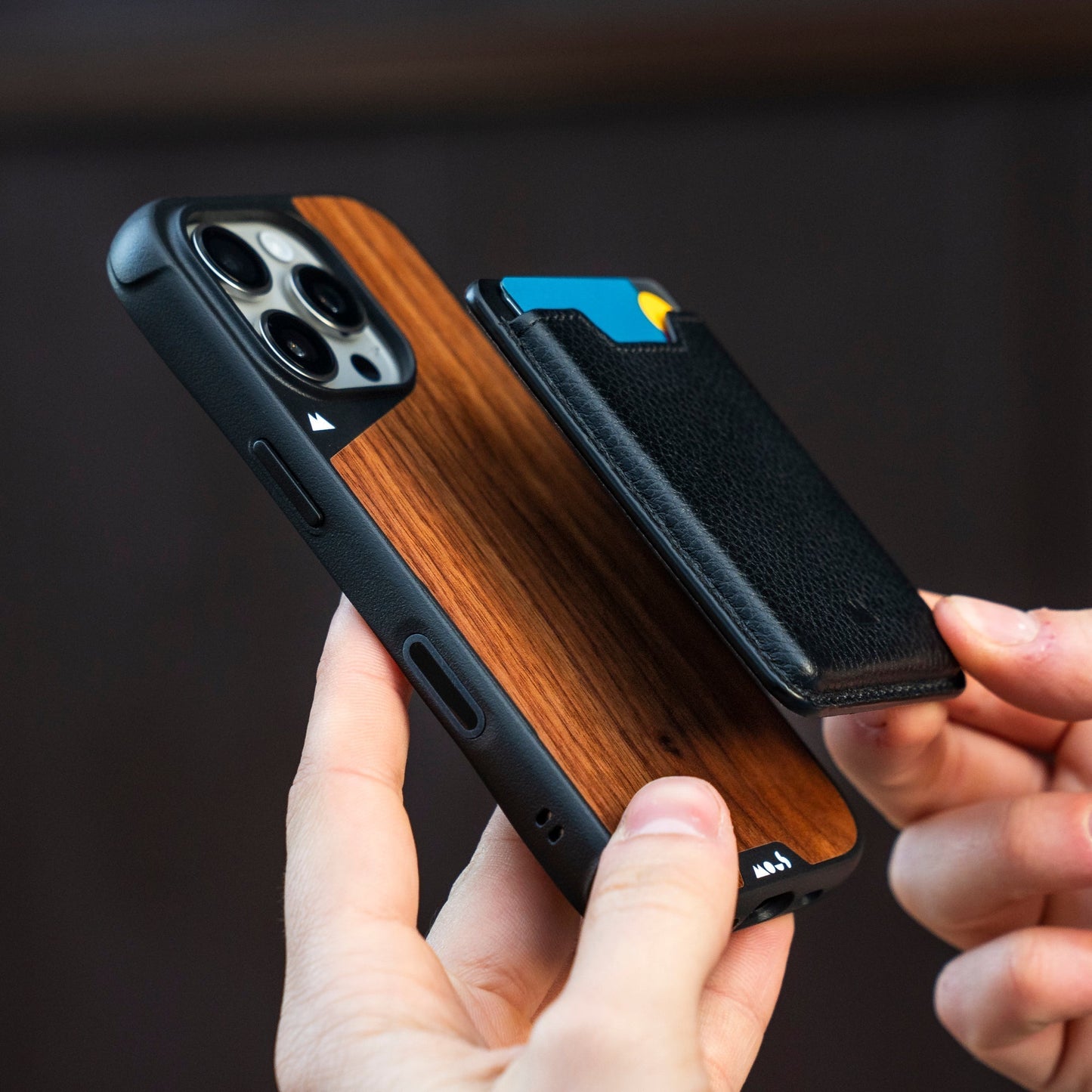 Compatible Walnut Phone Case with Camera Control Button