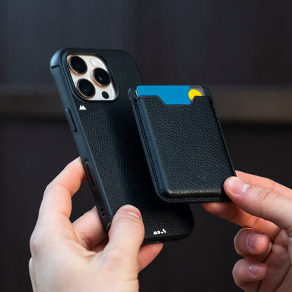Compatible Black Leather Phone Case with Camera Control Button