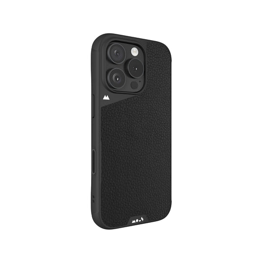 Compatible Black Leather Phone Case with Camera Control Button
